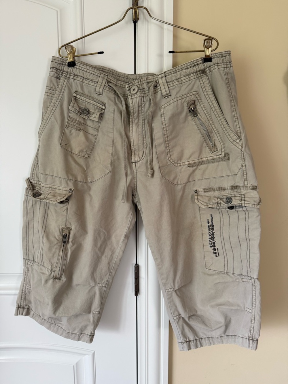 Vintage Men's  Cargo Shorts Light Khaki by Private Blue 100%cotton